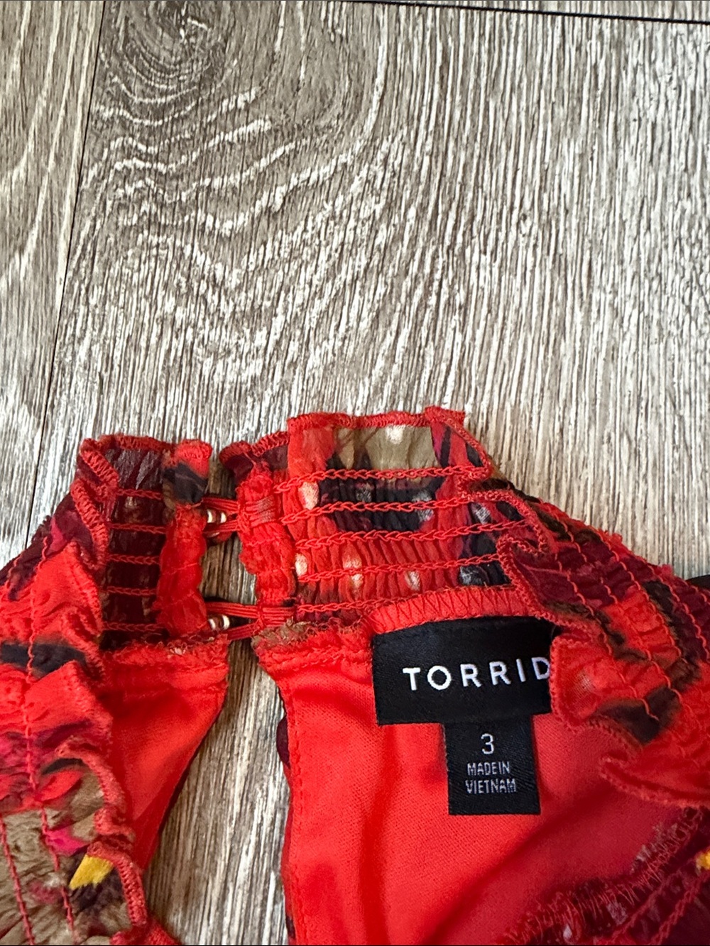 Torrid mini clip dot red dress floral print mock neck pockets size 3 - Picture 5 of 7